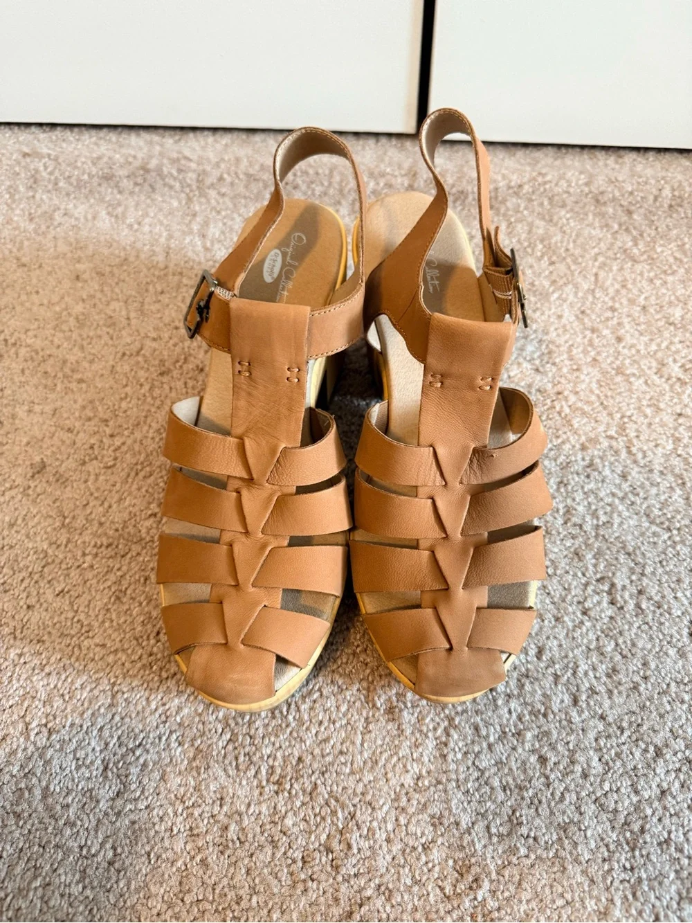 Dr. Scholl’s Original Collection Want It All Leather Platform Sandals 9.5